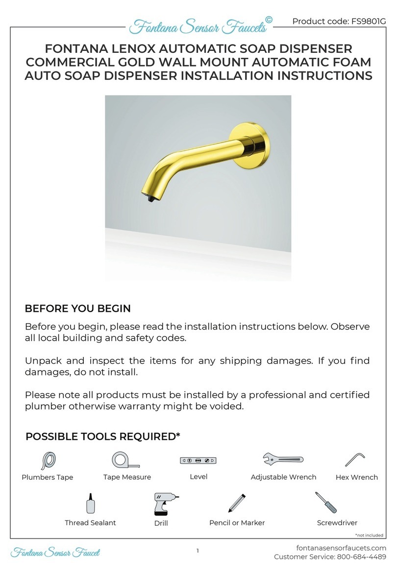 FONTANA SENSOR FAUCETS FS9801G installation instructions