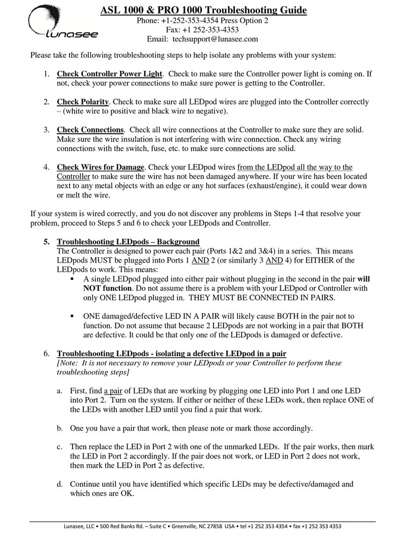 Lunasee PRO 1000 troubleshooting guide