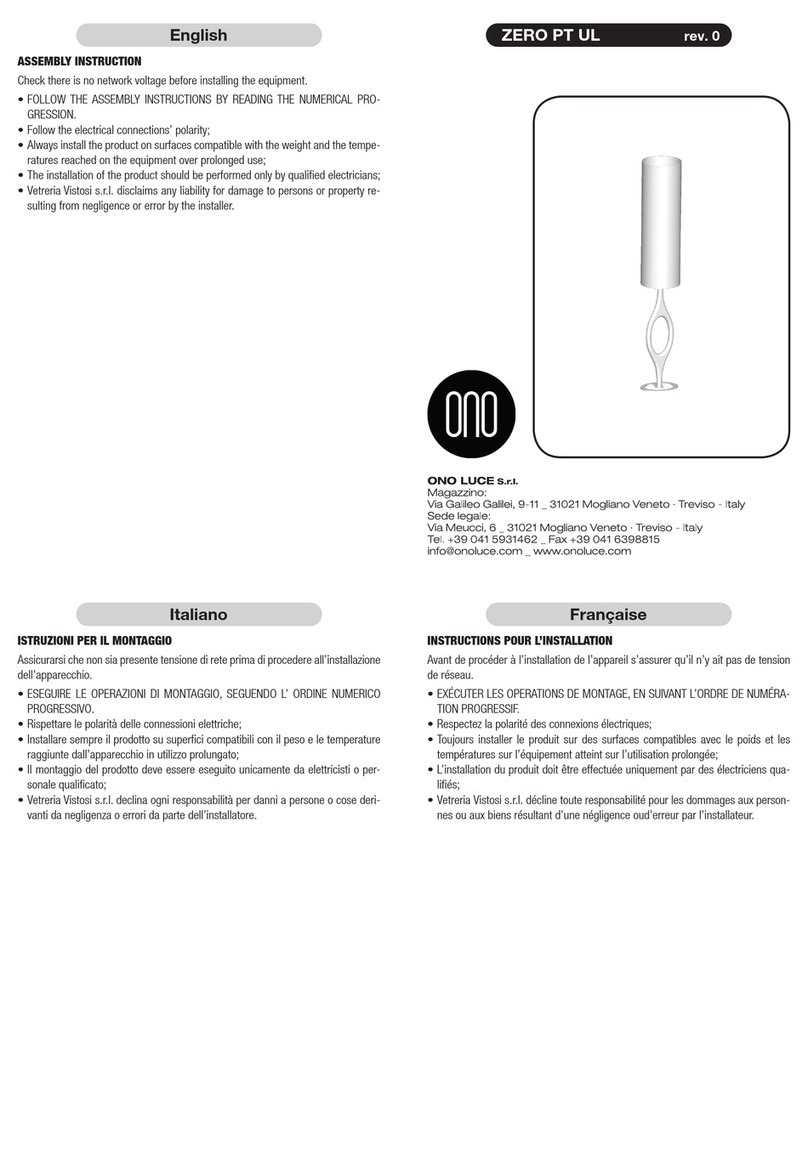 ONO LUCE ZERO PT UL Assembly instruction