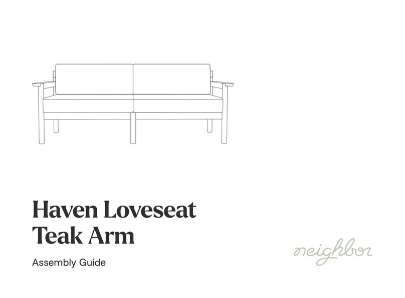 neighbor Haven Loveseat Teak Arm Assembly guide