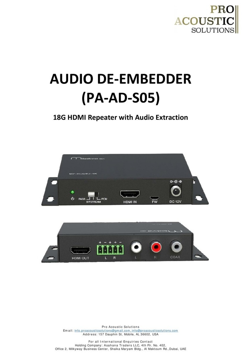PRO ACOUSTIC SOLUTIONS PA-AD-S05 manual