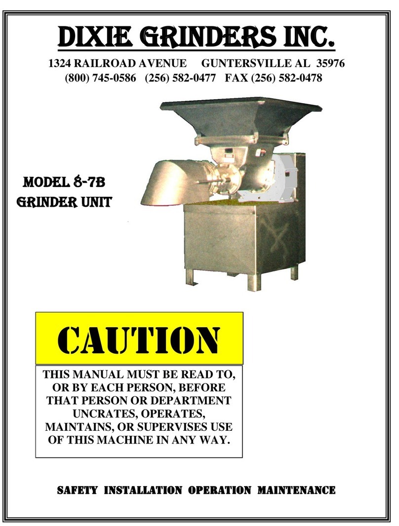 DIXIE GRINDERS 8-7B User manual