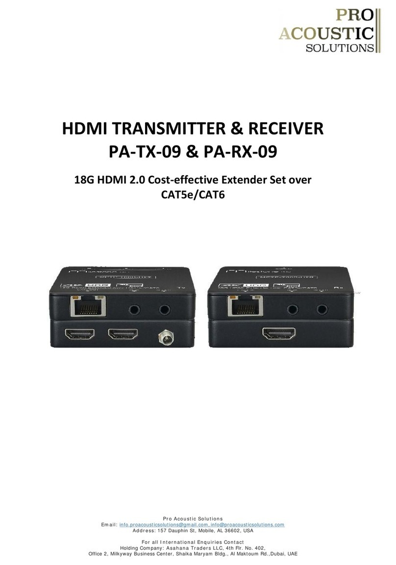 PRO ACOUSTIC SOLUTIONS PA-TX-09 user manual