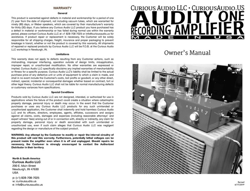 Curious Audio AUDITY ONE owner's manual