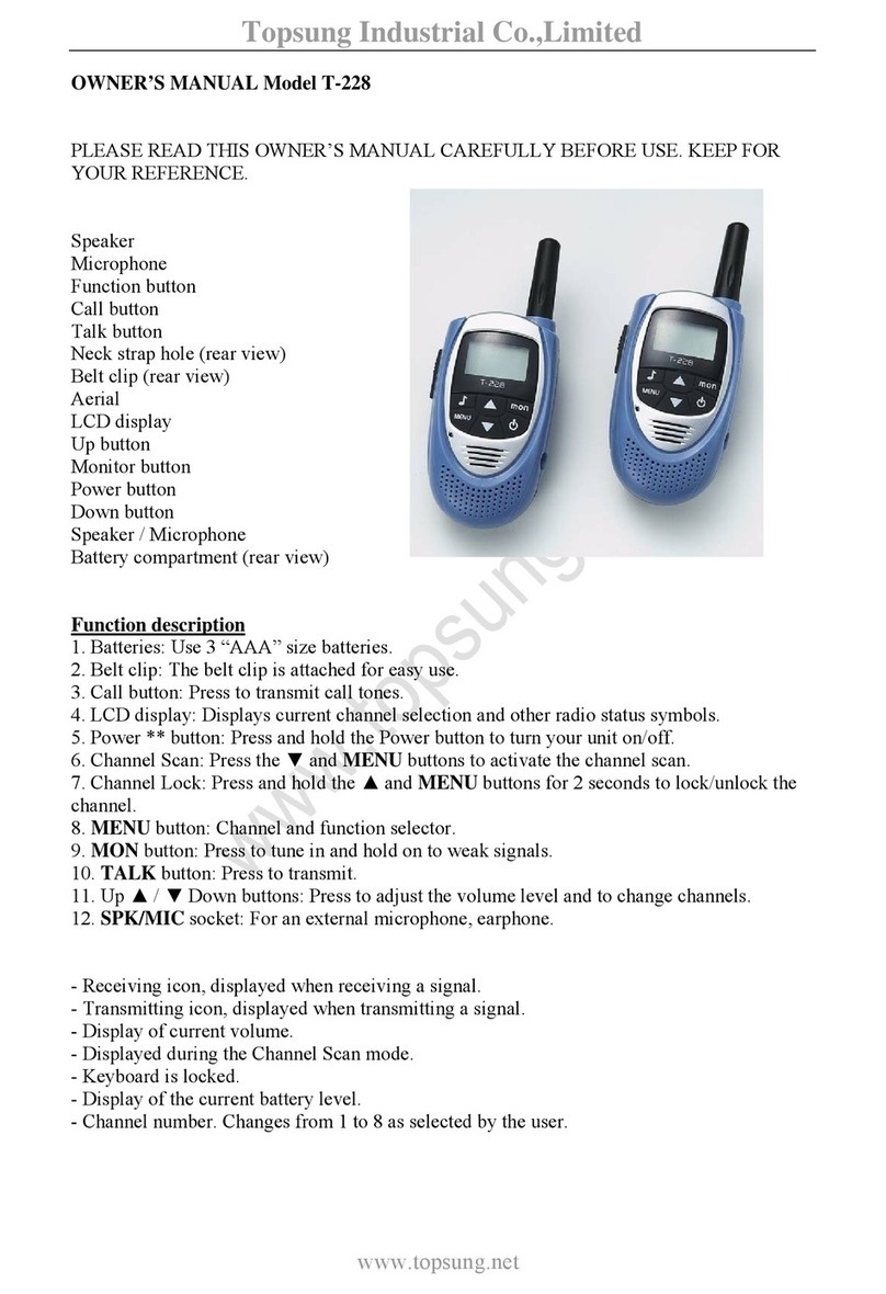 Topsung Industrial T-228 owner's manual