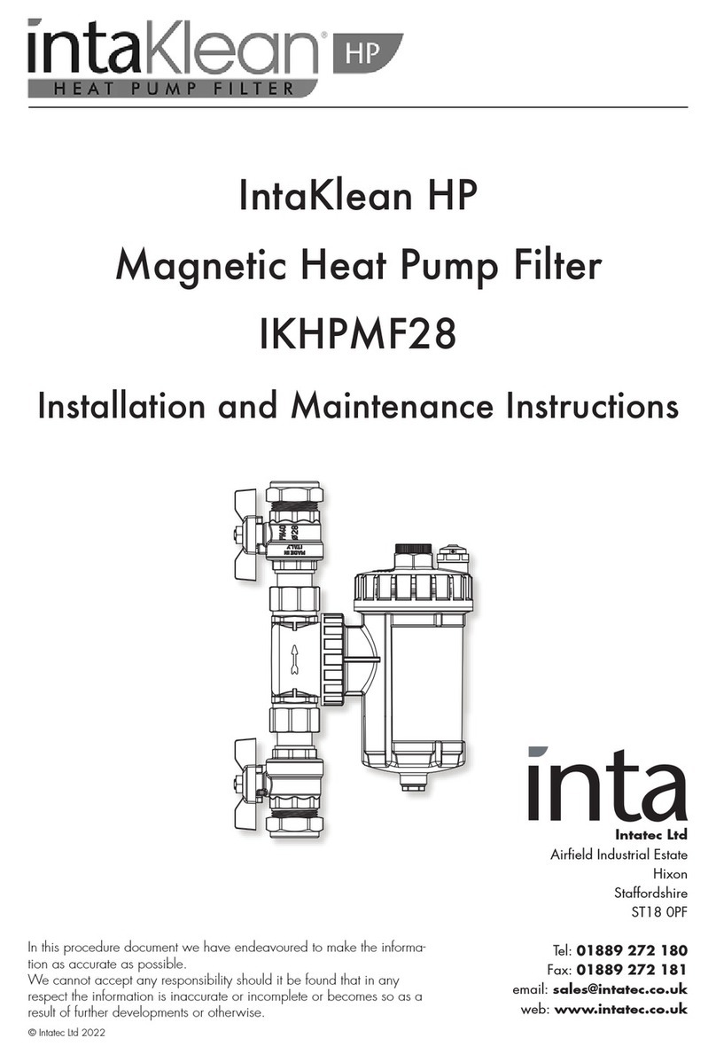 intatec intaKlean HP IKHPMF28 Installation and maintenance instructions