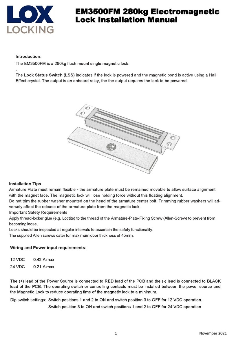 LOX LOCKING EM3500FM installation manual