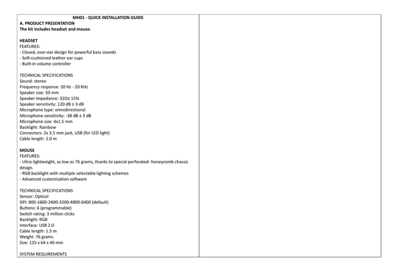 Marvo MH01 Quick installation guide