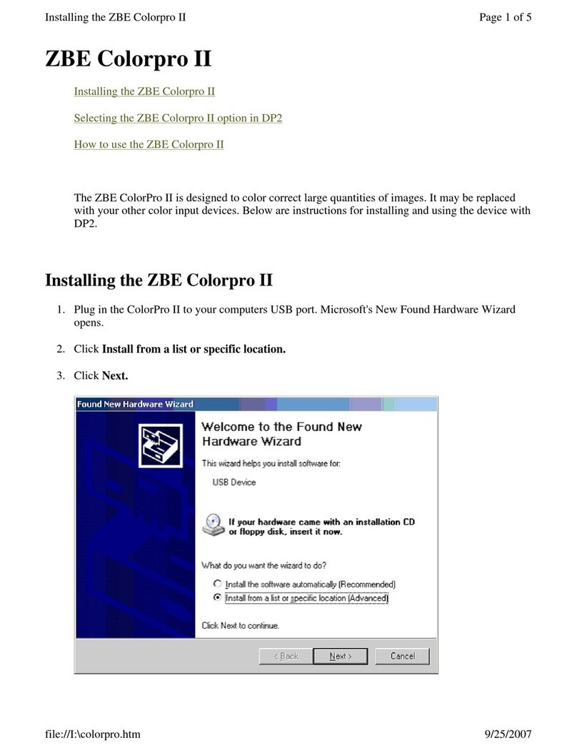 ZBE Colorpro II Installing