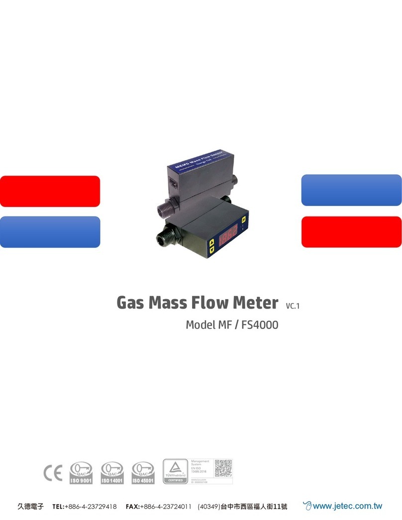 Jetec Gas Mass Flow Meter MF 4000 manual