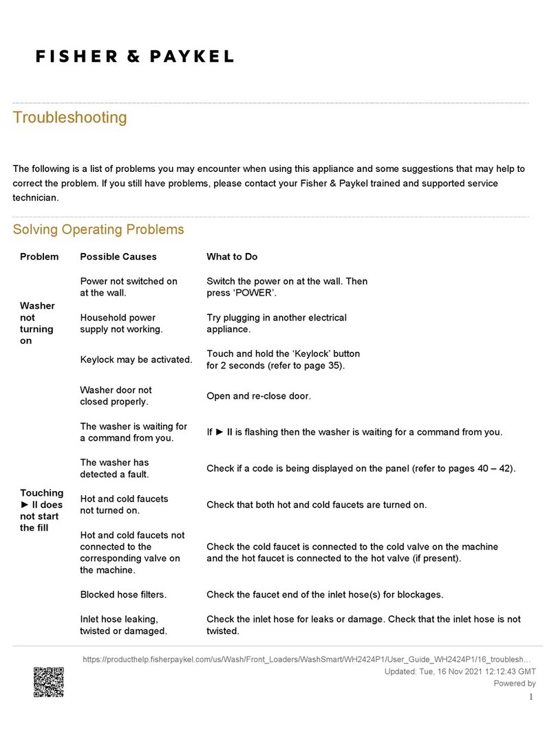 Fisher & Paykel WH2424P1 Operating instructions Fisher & Paykel WH2424P1 Operating instructions
