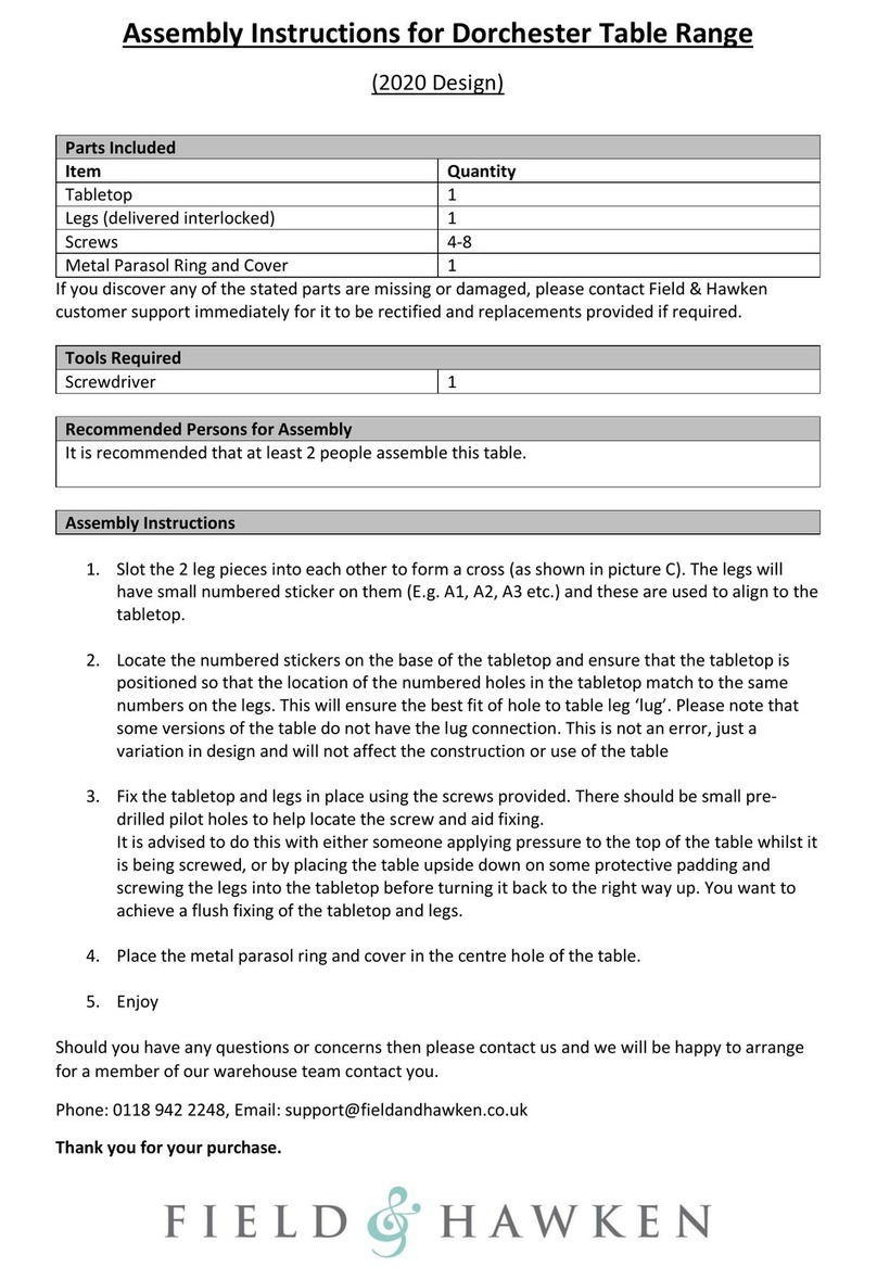 FIELD HAWKEN Dorchester Assembly instructions