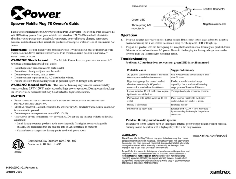 Xantrex Xpower Mobile Plug 75 owner's guide