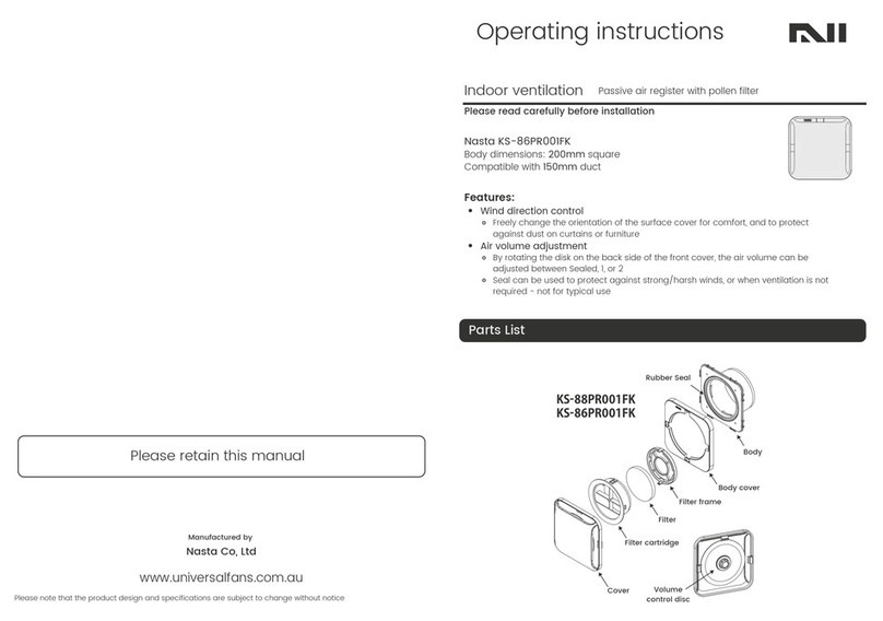Nasta KS-86PR001FK operating instructions