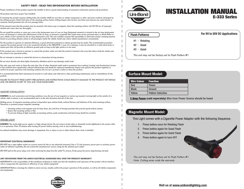 Uni-bond E-333 Series User manual