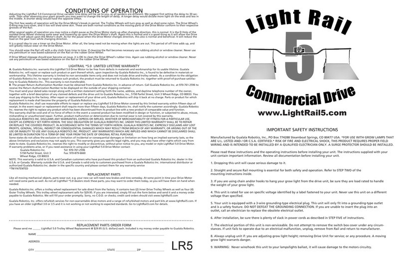 Gualala Robotics LIGHTRAIL 5 installation instructions