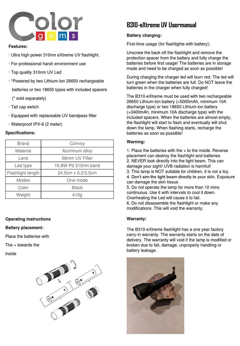 ColorGems B310-eXtreme UV User manual