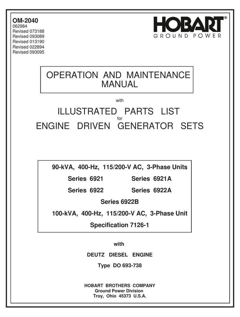 Hobart 6921 Series Operation and maintenance manual
