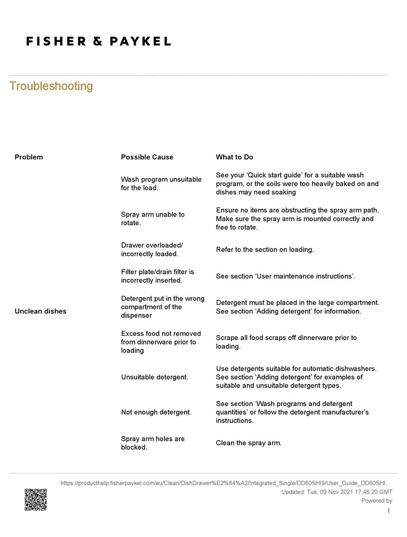 Fisher & Paykel DISHDRAWER DD60SHI9 Operating instructions Fisher & Paykel DISHDRAWER DD60SHI9 Operating instructions