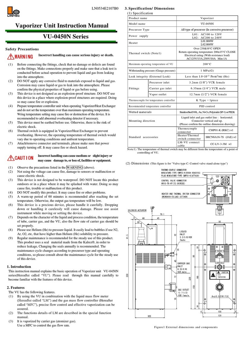 Lintec VU-0450N Series instruction manual