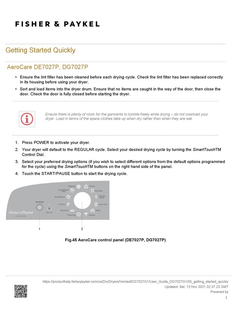 Fisher & Paykel AeroCare DE7027P User manual