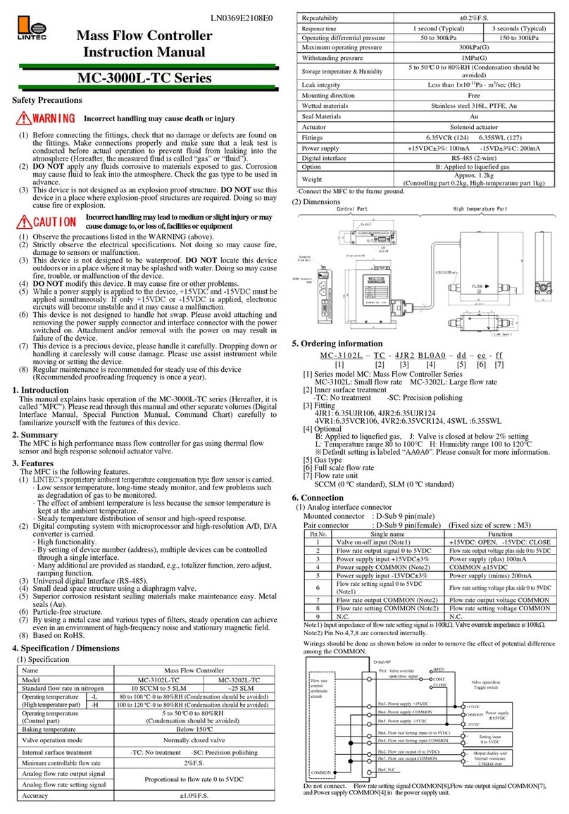 Lintec MC-3000L-TC Series instruction manual
