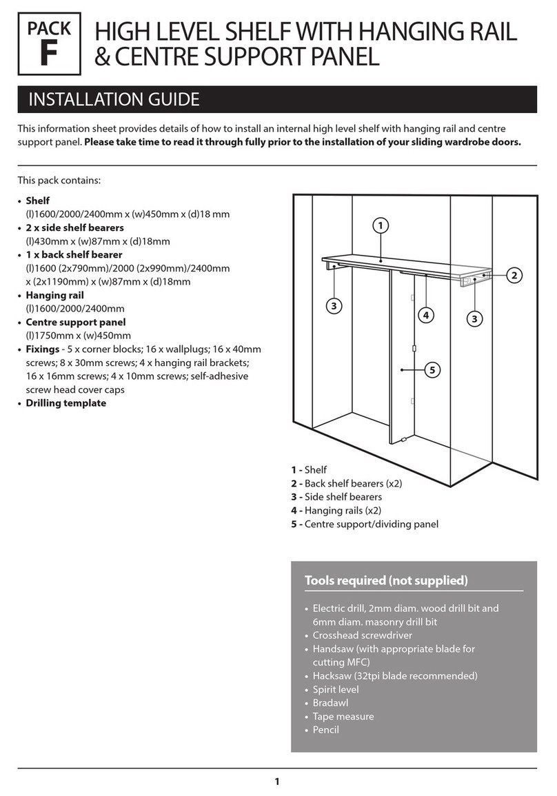 Wardrobe Doors Direct HIGH LEVEL SHELF WITH HANGING RAIL & CENTRE SUPPORT... User manual