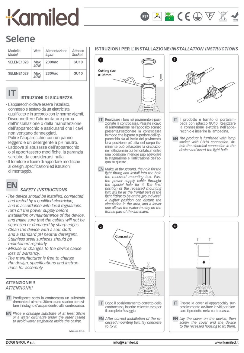 Kamiled SELENE1028 installation instructions