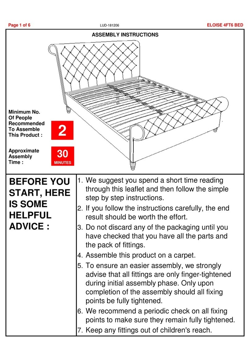 LIMELIGHT Beds ELOISE 4FT6 BED Assembly instructions LIMELIGHT Beds ELOISE 4FT6 BED Assembly instructions