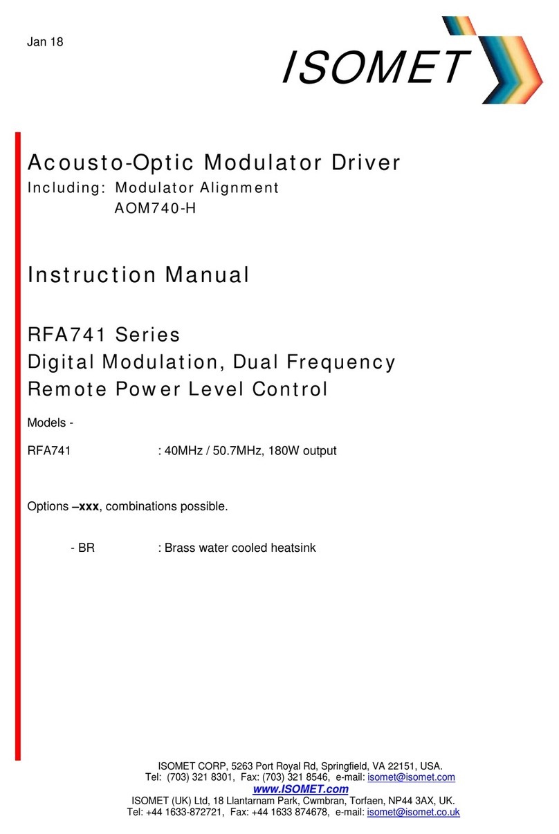 ISOMET RFA741 Series User manual