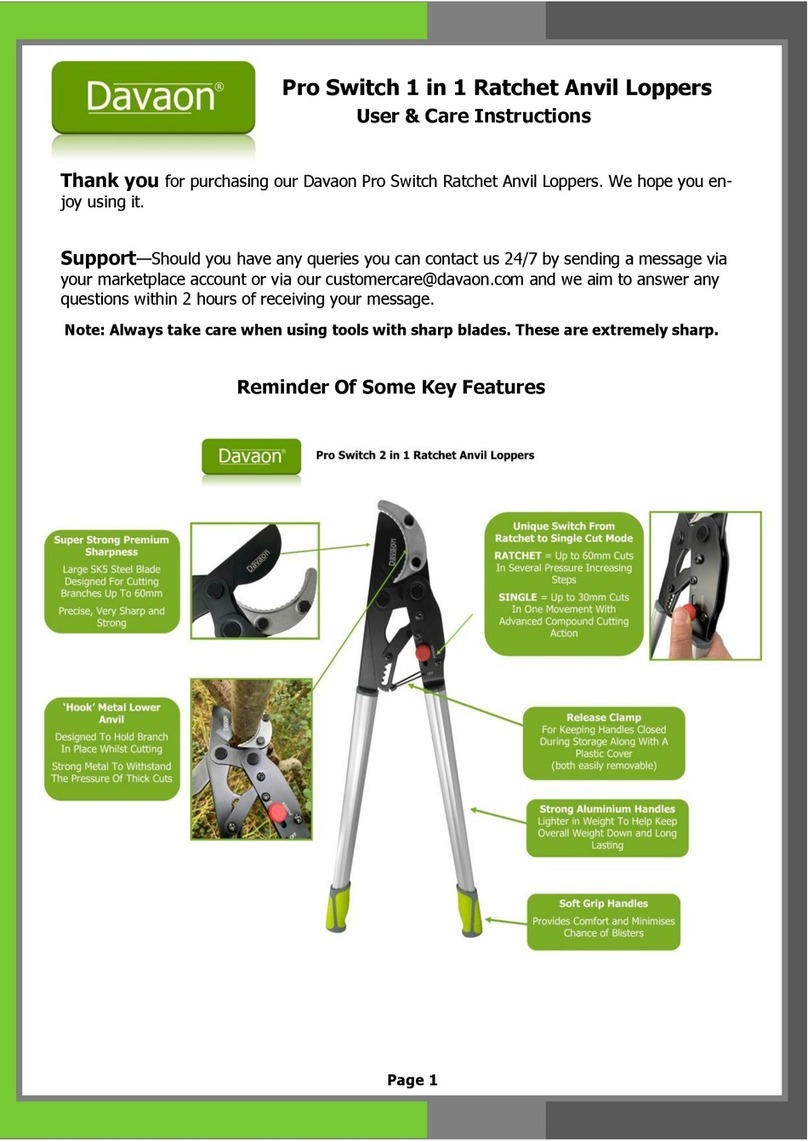 Davaon Pro Switch 1 in 1 Ratchet Anvil Loppers Installation guide Davaon Pro Switch 1 in 1 Ratchet Anvil Loppers Installation guide