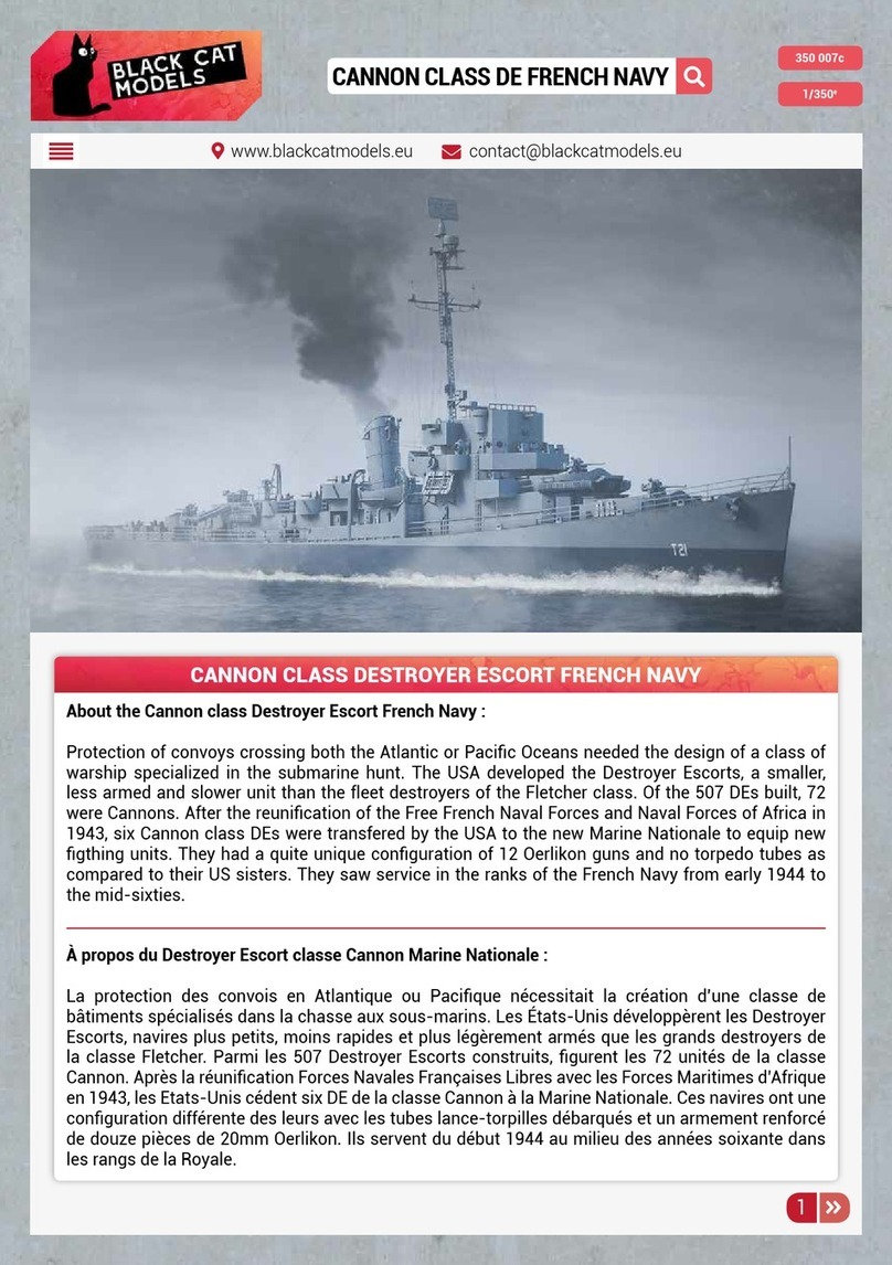 Black Cat Models Cannon Class Destroyer Escort French Navy Assembly instructions Black Cat Models Cannon Class Destroyer Escort French Navy Assembly instructions