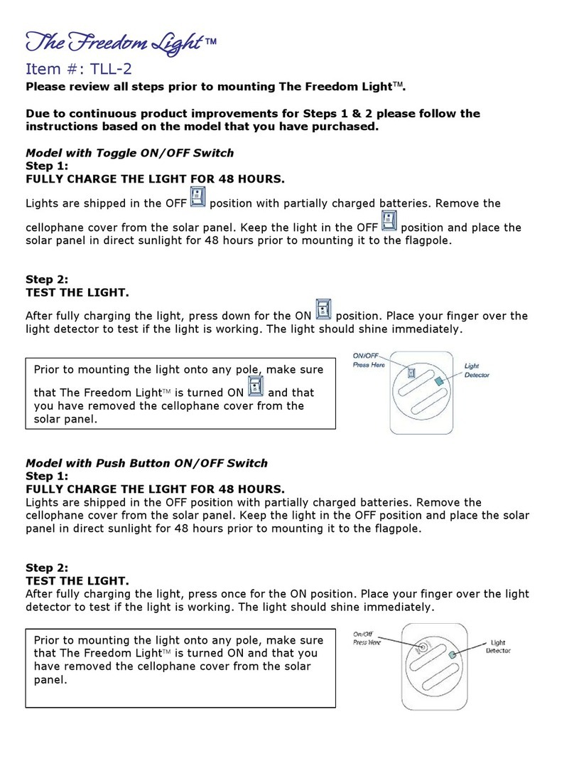 VALLEY FORGE The Freedom Light TLL--2 quick start guide