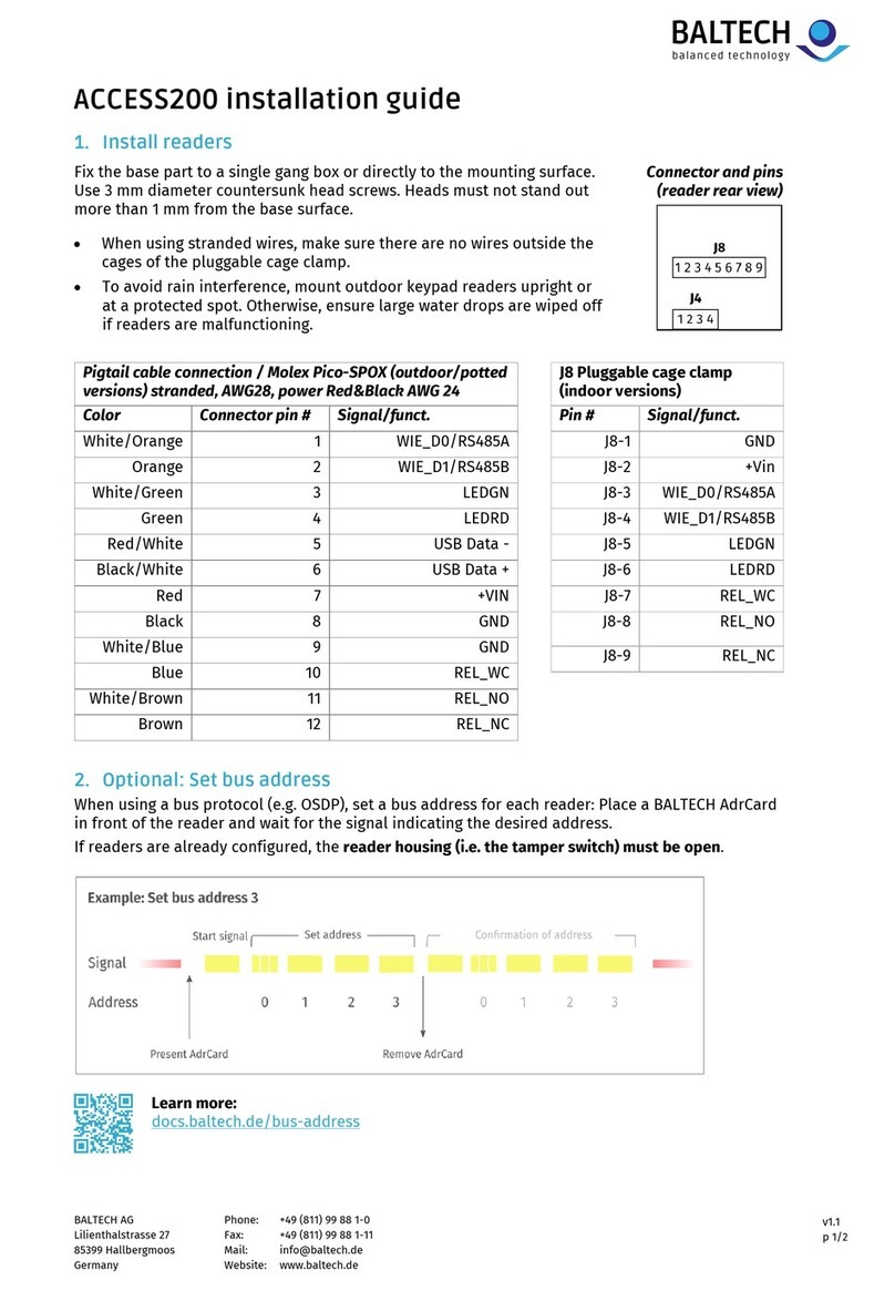 Baltech ACCESS200 installation guide
