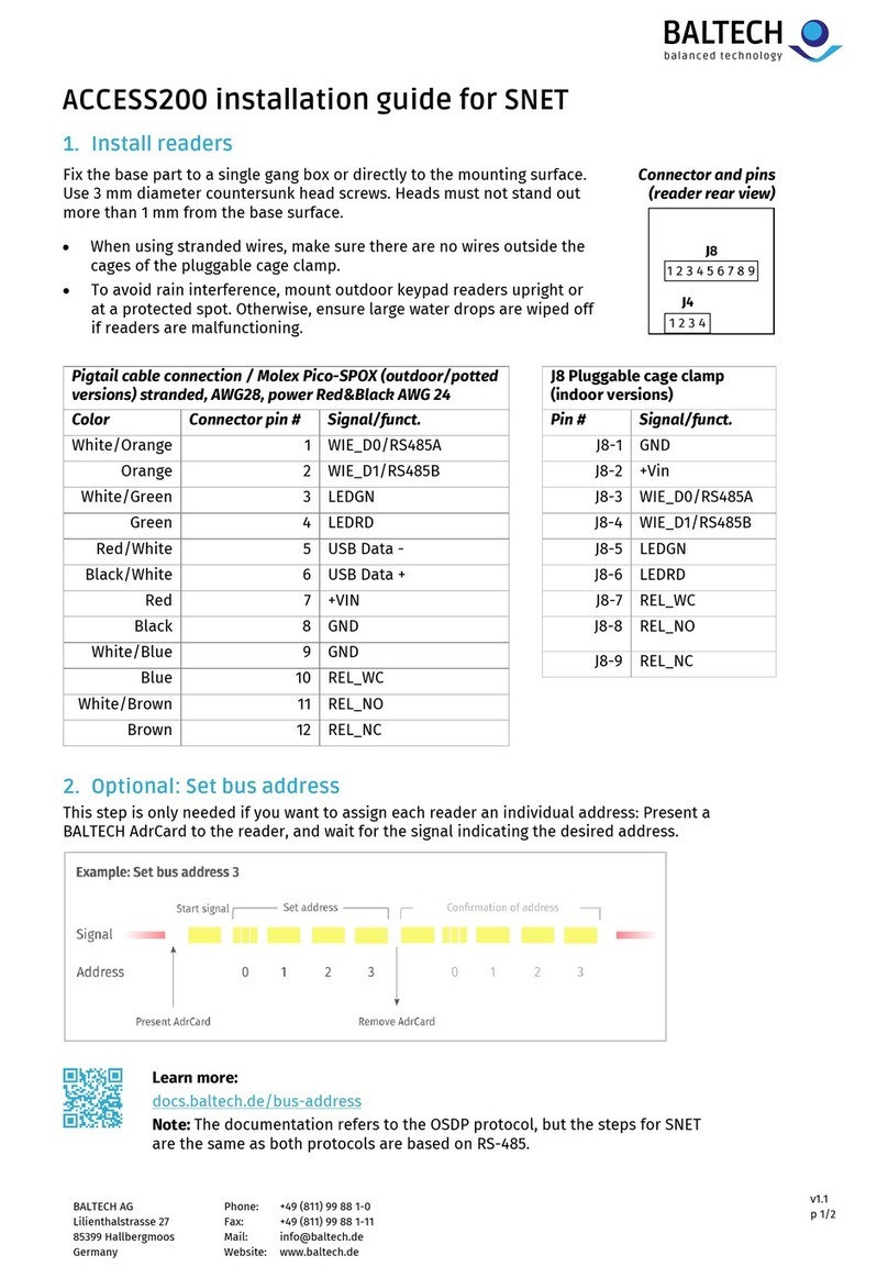 Baltech ACCESS200 installation guide
