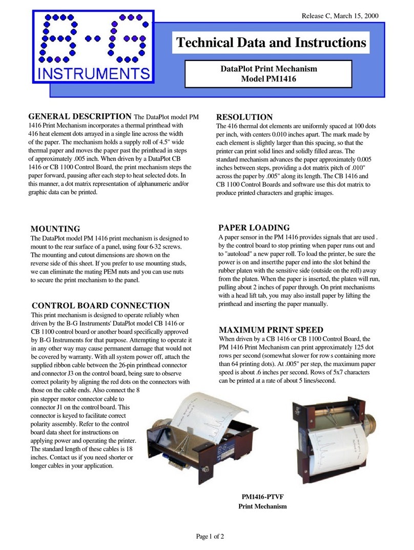 B-G Instruments PM1416 User manual