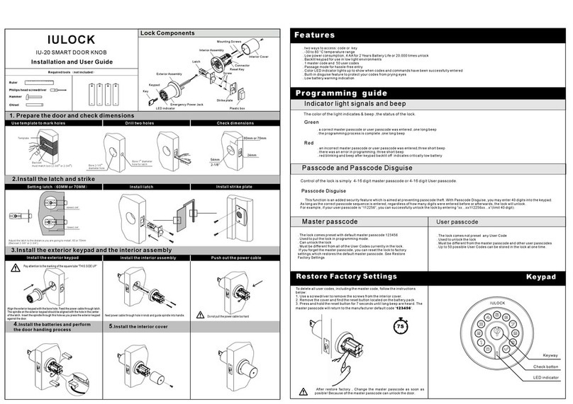 IULOCK IU-20 Installation and user guide IULOCK IU-20 Installation and user guide