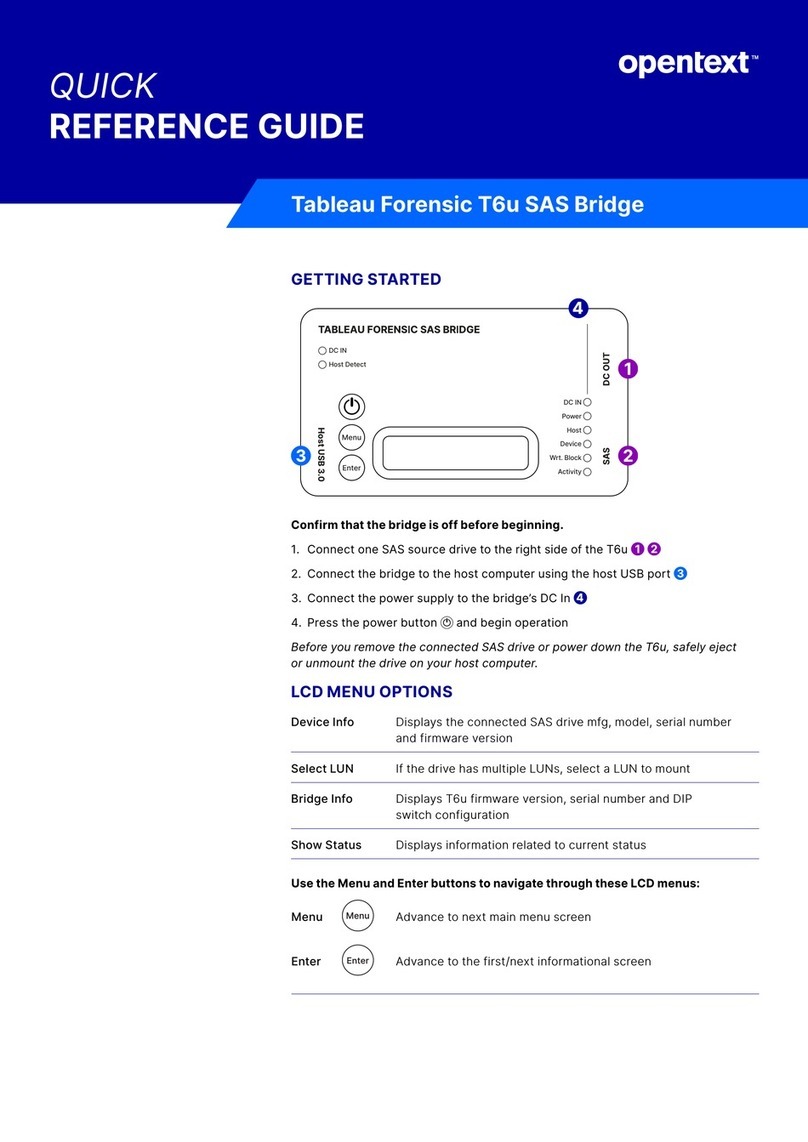 OPENTEXT Tableau Forensic T6u SAS Bridge User manual