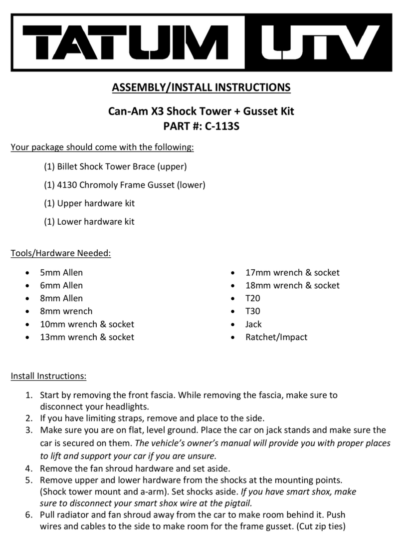 TATUM UTV Can-Am X3 Shock Assembly instructions