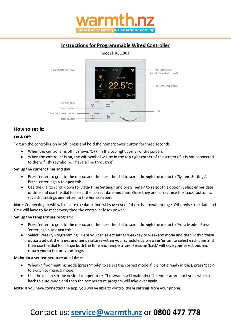 warmth R8C.963 instructions