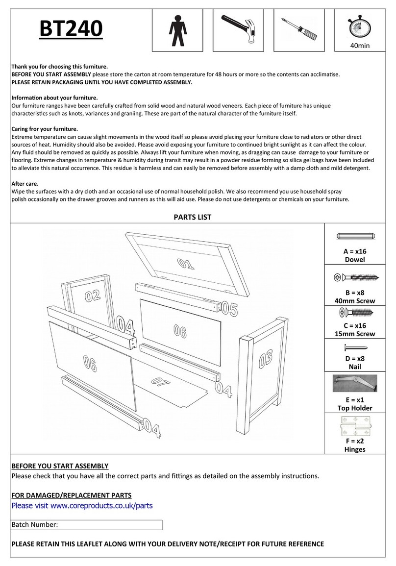 Archers Sleepcentre BT240 Assembly instructions