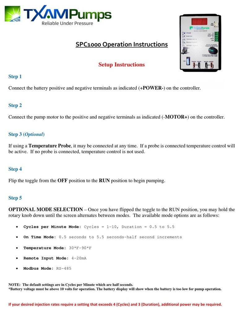 TXAM Pumps SPC1000 Operation instructions