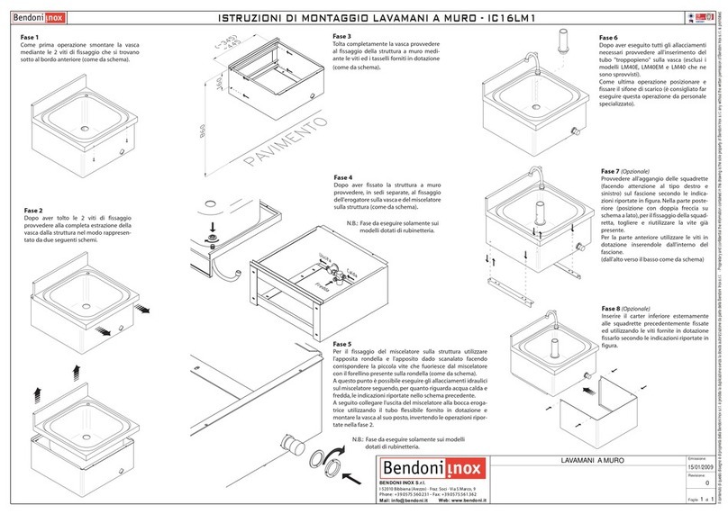 Bendoni Inox IC16LM1 Assembly instruction Bendoni Inox IC16LM1 Assembly instruction