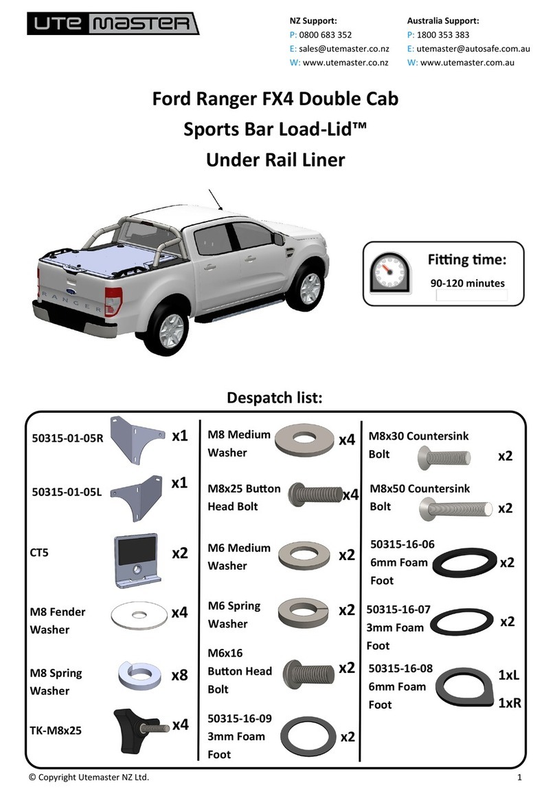 Utemaster Sports Bar Load-Lid User manual