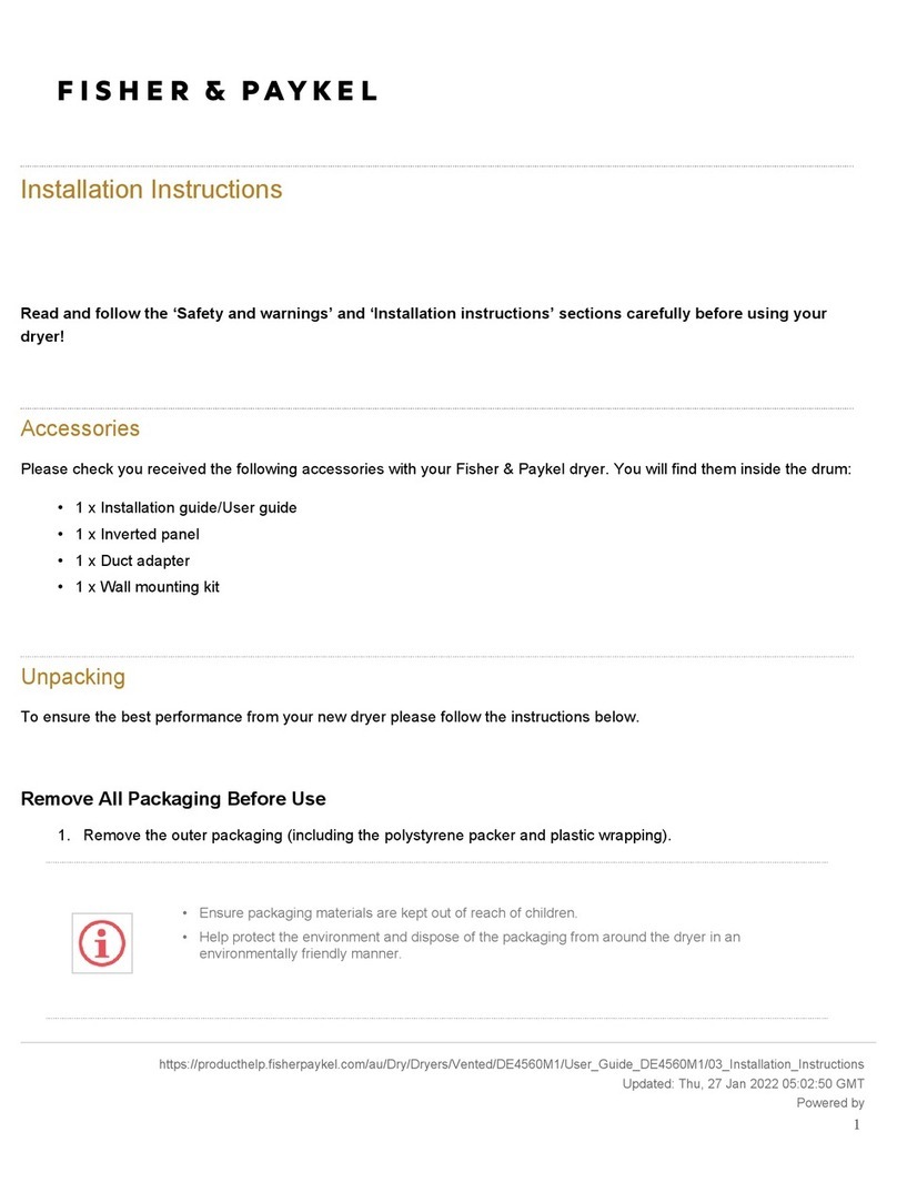 Fisher & Paykel DE4560M User manual