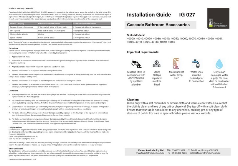 faucet strommen Cascade 40000 installation guide faucet strommen Cascade 40000 installation guide