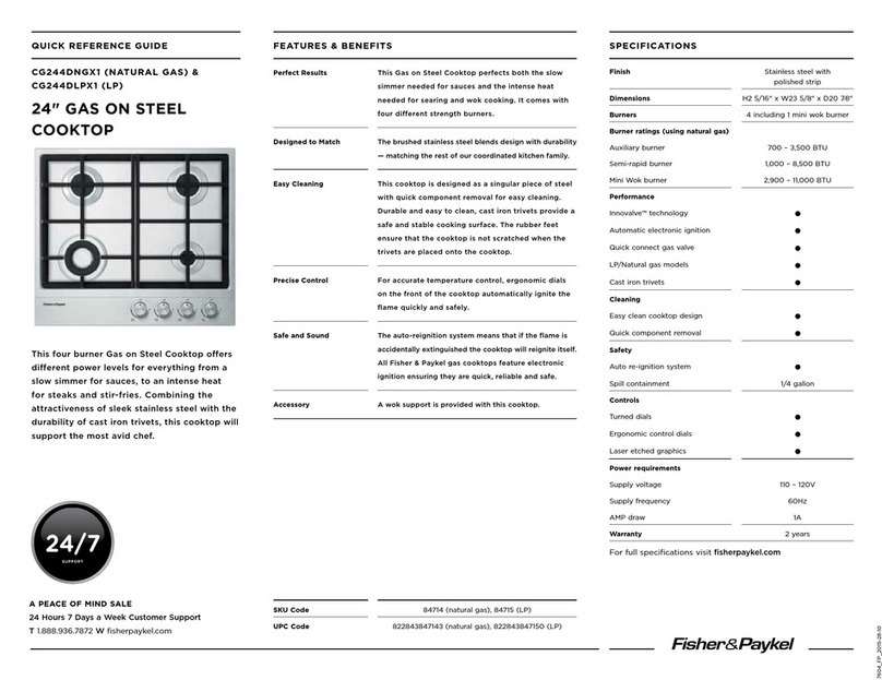 Fisher & Paykel CG244DNGX1 User manual