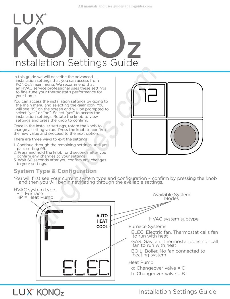 LUX KONOz Installation Settings Guide