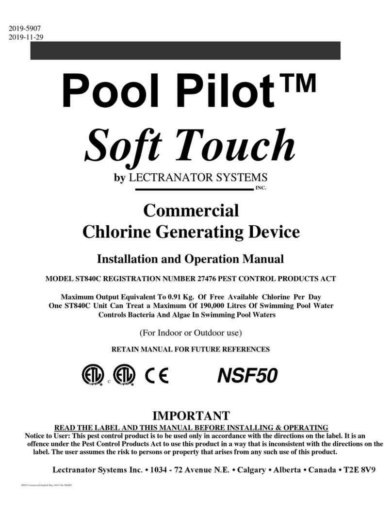 Lectranator Systems Soft Touch Pool Pilot ST840C Installation and operation manual