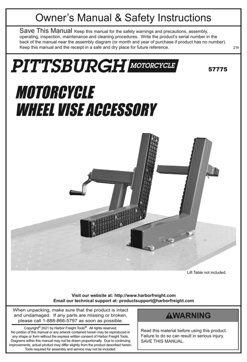 PITTSBURGH MOTORCYCLE 57775 Owner's manual & safety instructions